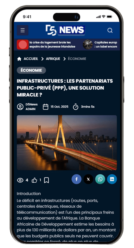 page détail article du site d5news sur mobile